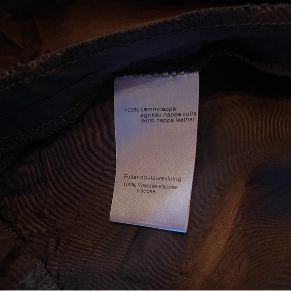 Akris Burgundy  Leather Mini Skirt - Picture 5 of 6